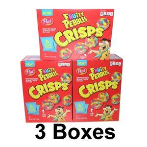 Fruity Pebbles Crisps Post Cereal Snack Packs 3 Box Fun Office Party Work School